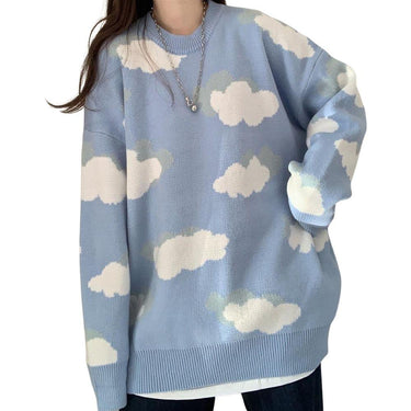 Cloud Pattern Women's Sweater: Sleeved or Sleeveless, size to fit or go big and baggy from NSE Imports #1.